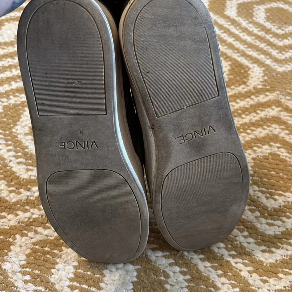 Vince gray suede platform flats